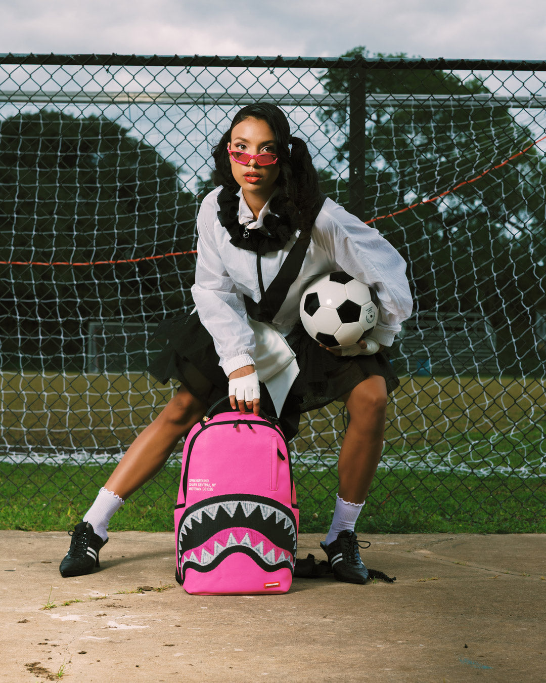 SPRAYGROUND SHARK CENTRAL EMBROIDERED EFFECT BACKPACK