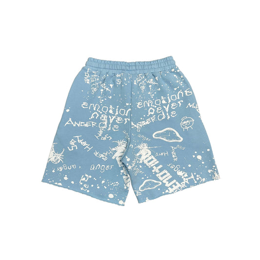 MIXED EMOTION BLUE GRAFFITI SHORT