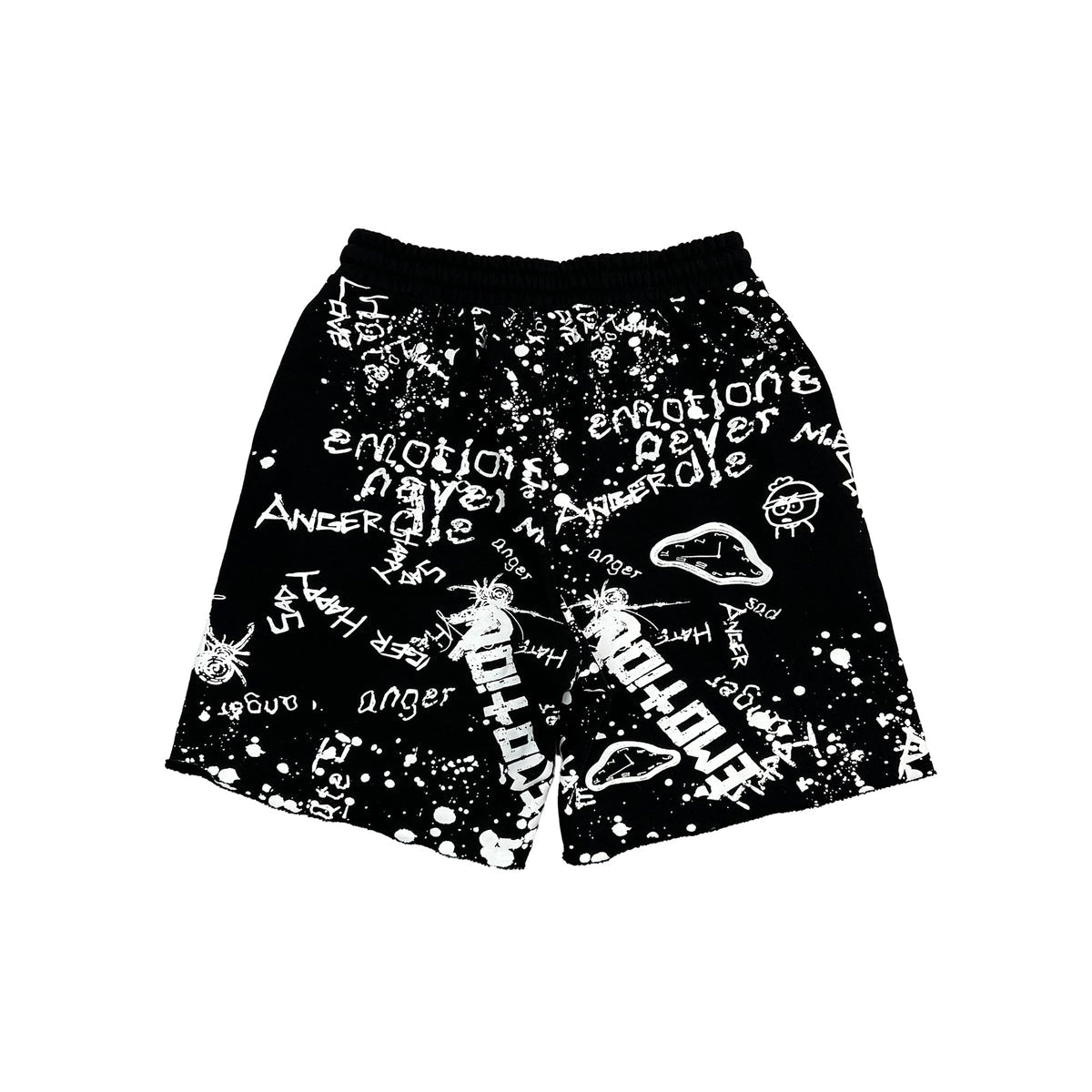 MIXED EMOTION BLACK GRAFFITI SHORT