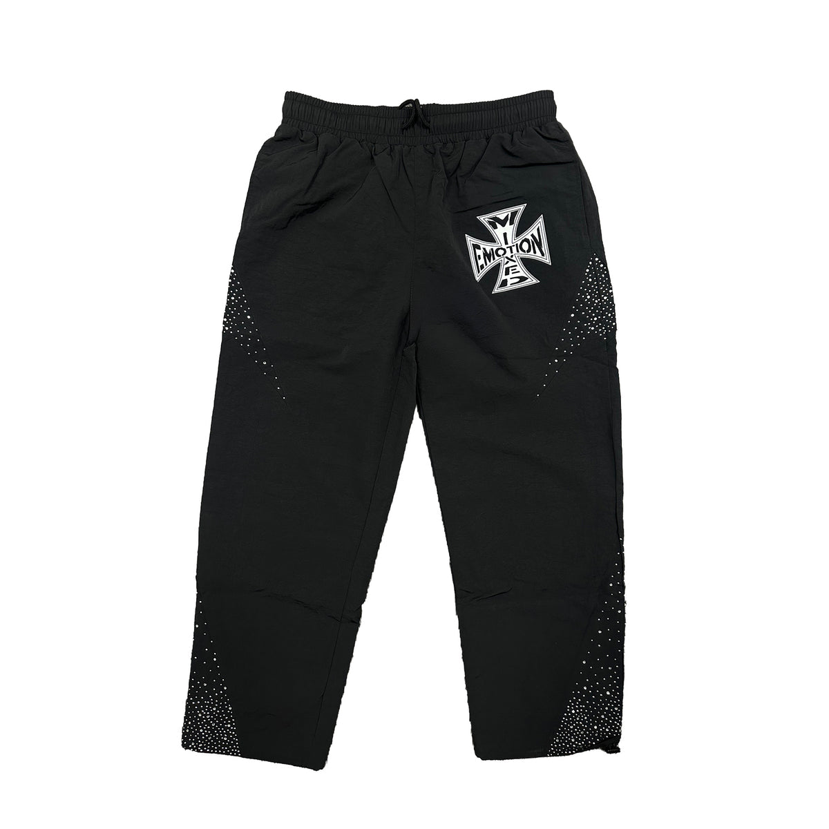 MIXED EMOTION BLACK NYLON PANTS