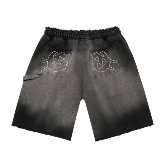 GODSPEED CARPENTER DISTRESSED SHORTS (BLACK SUN FADE)