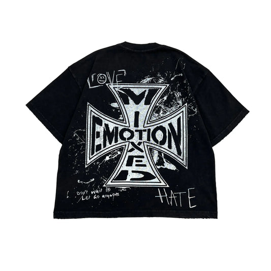 Mixed Emotion Black “chaos “ tee