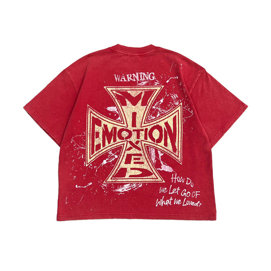 Mixed Emotion Red “crimson “ tee