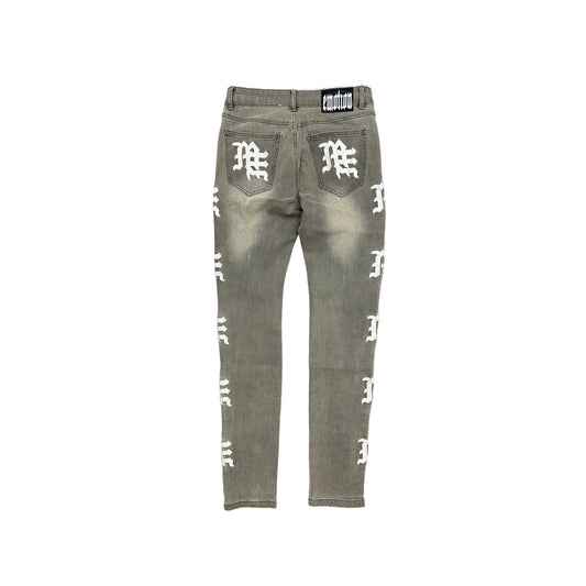 ASH GREY MONOGRAM DENIM