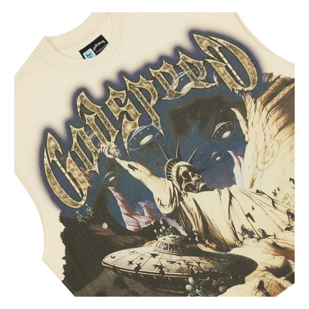 Godspeed The Landing Sleeveless Bone Tee
