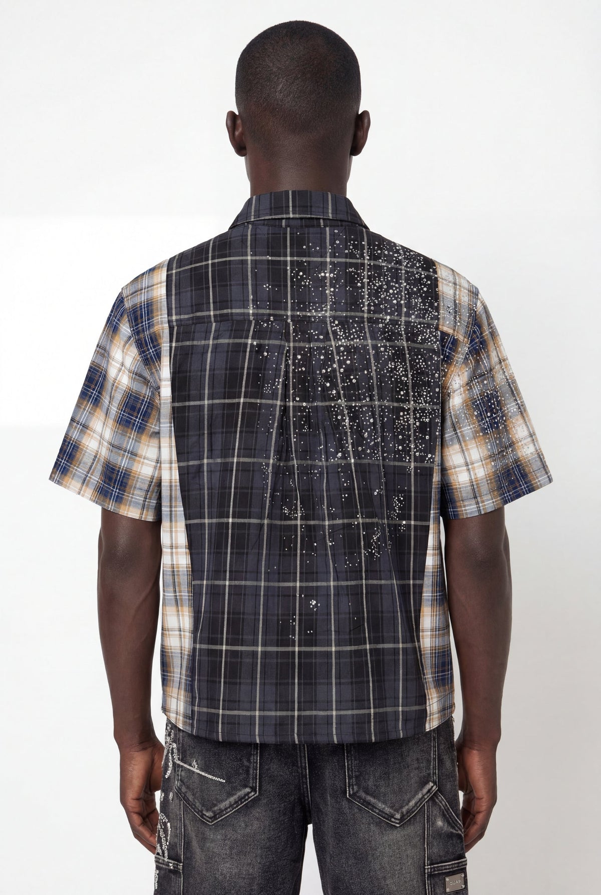 GUAPI noir plaid shirt