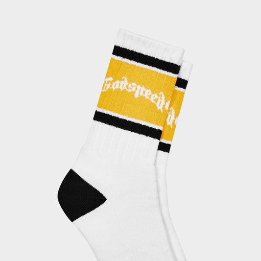 GODSPEED Og Logo Striped Sock (White/Yellow)