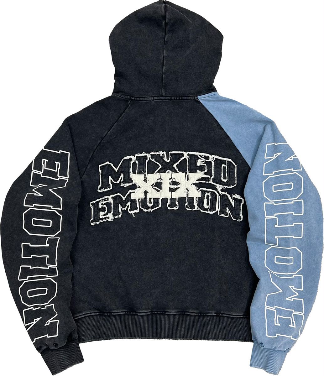 Mixed emotion Blue “Split Decision” Hoodie