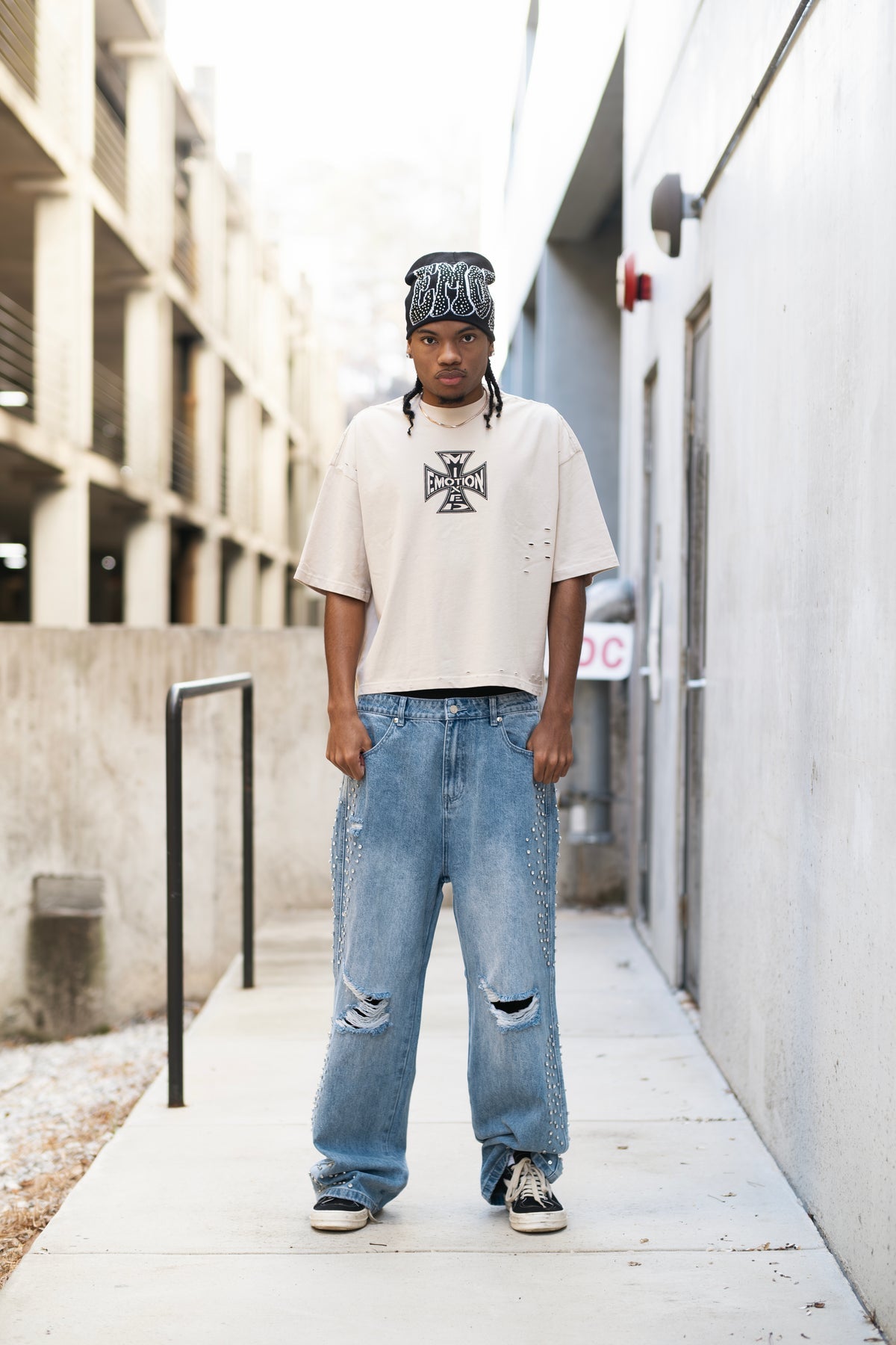 MIXED EMOTION Blue ‘Stone’ Baggy Jeans