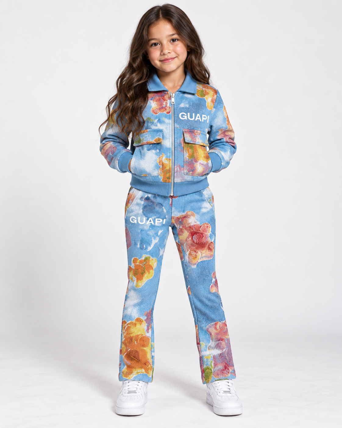 GUAPI Tapestry Jacket & Pants Set – Blue Gummy Bear KIDS