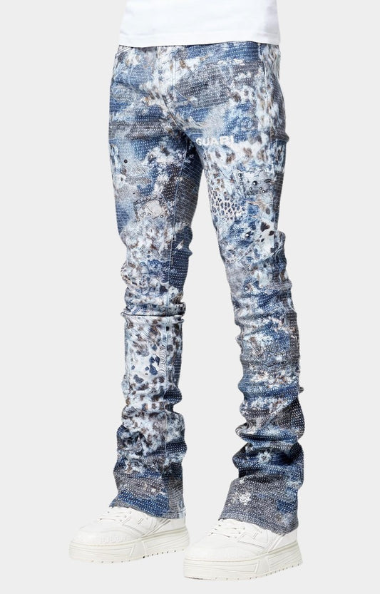 GUAPI AQUA BLUE HAKAI DENIM – STACKED DESIGNER JEANS