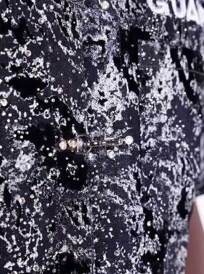 GUAPI Obsidian Black Laser Velvet Shirt