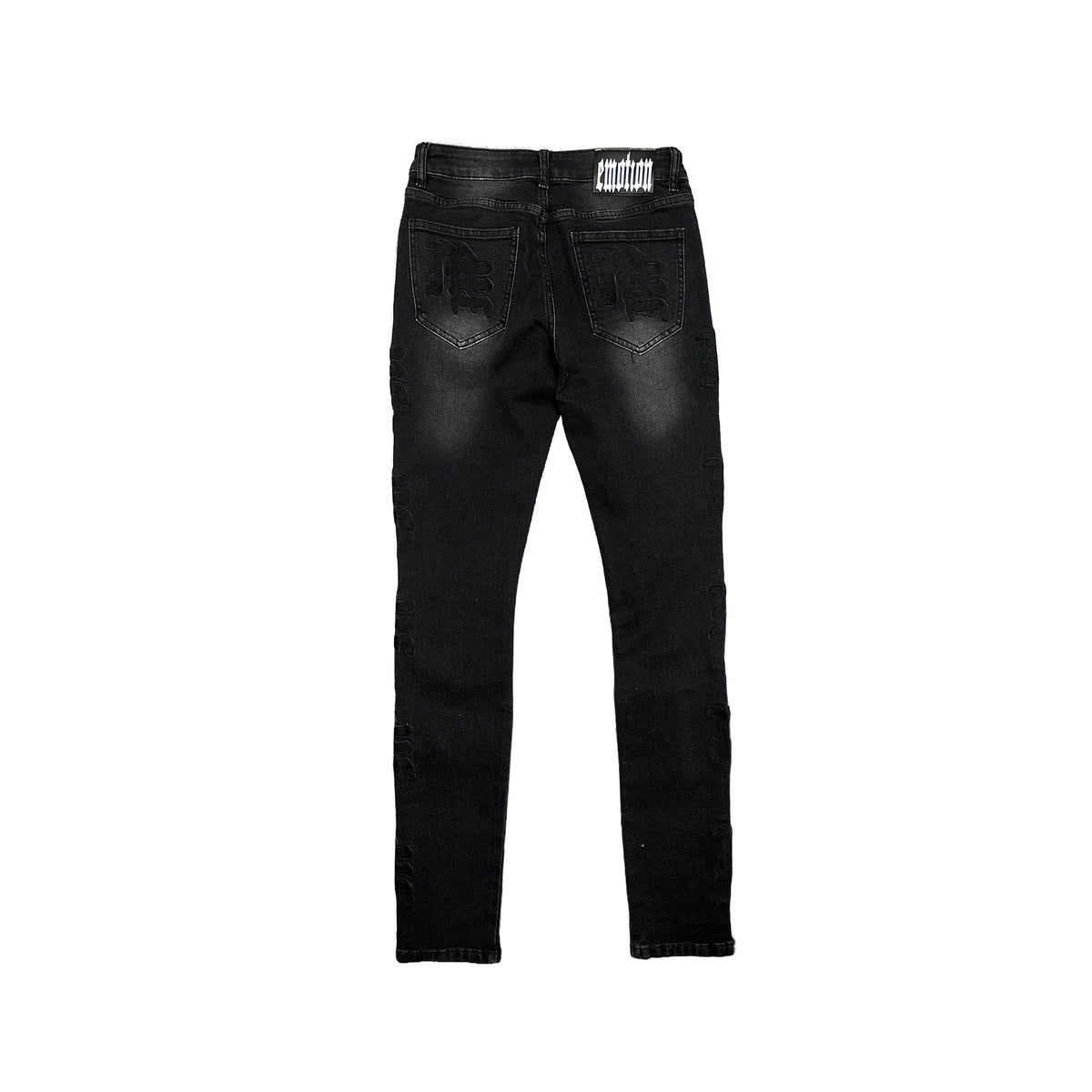 MIXED EMOTION JEANS MIDNIGHT MONOGRAM DENIM.