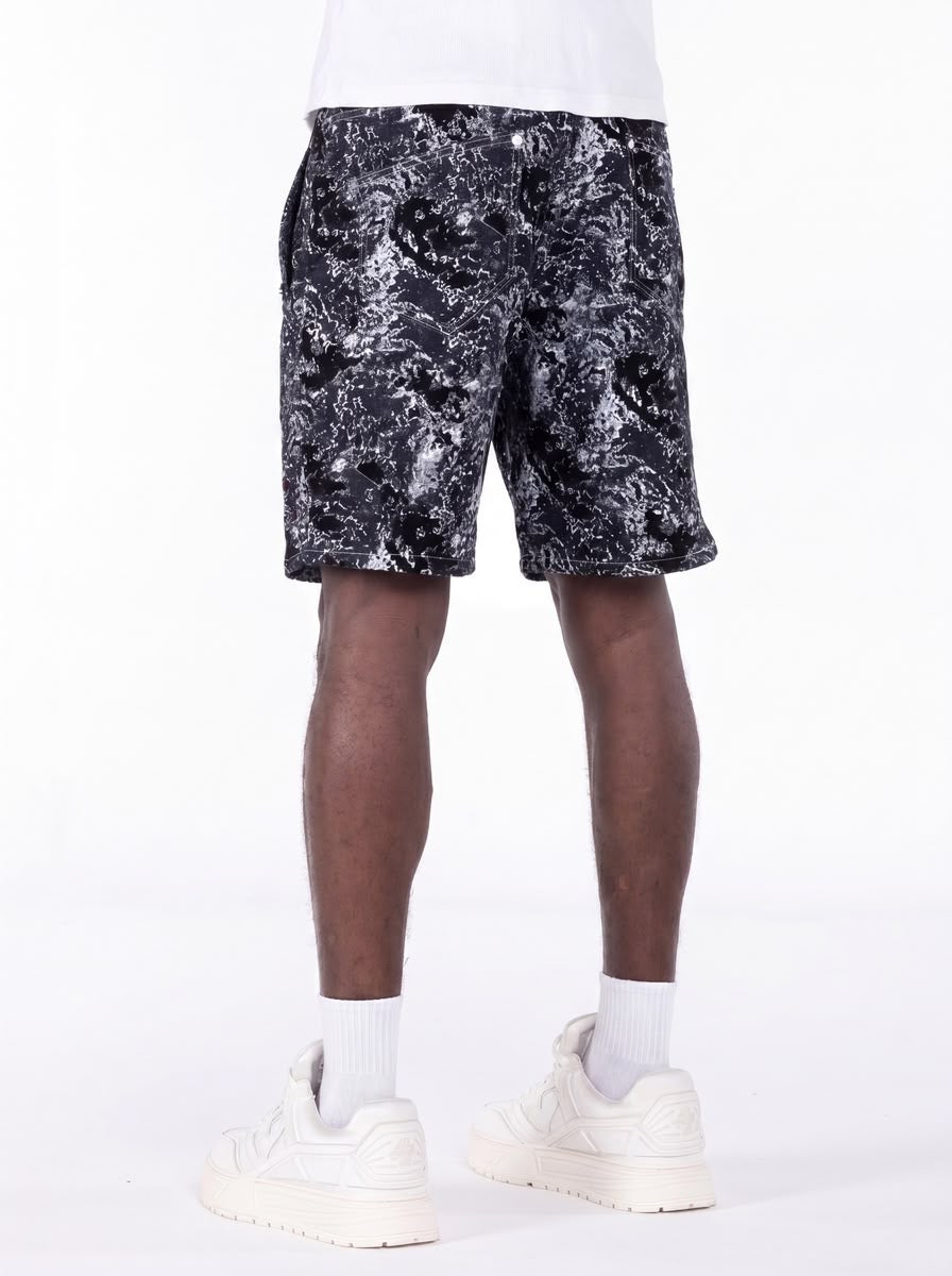 GUAPI Obsidian Black Laser Velvet Shorts