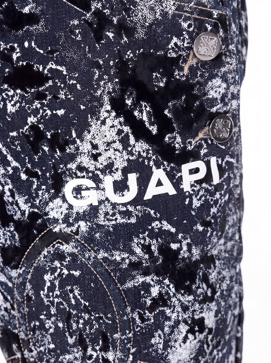 GUAPI Obsidian Black Laser Velvet Shorts