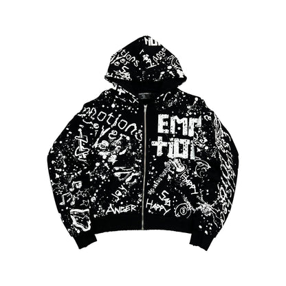 MIXED EMOTION BLACK GRAFFITI HOODIE