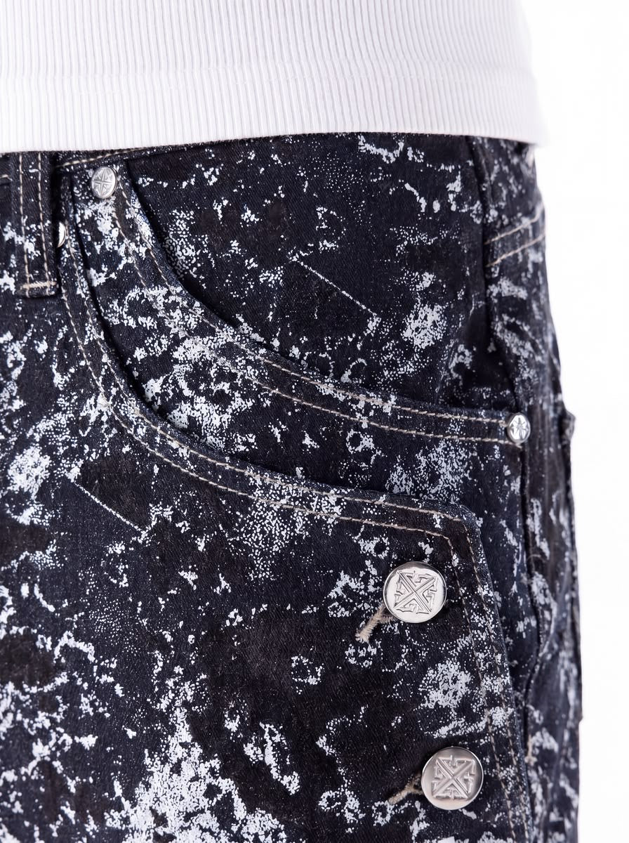 GUAPI Obsidian Black Laser Velvet Shorts