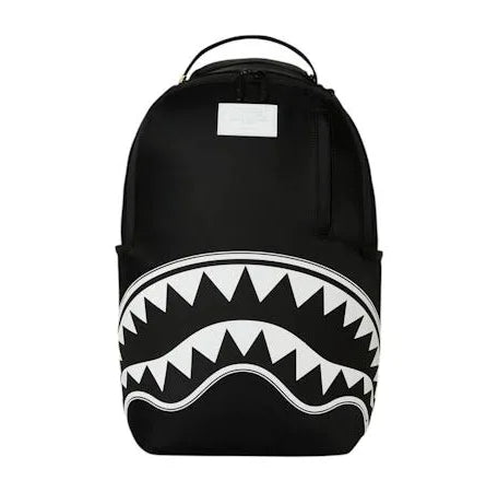 SPRAYGROUND SHARK CENTRAL WHITE STENCIL SHARK
BLACK NYLON BACKPACK