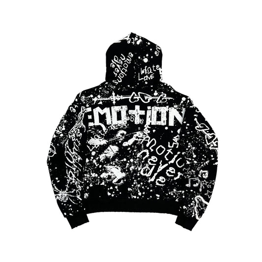 MIXED EMOTION BLACK GRAFFITI HOODIE