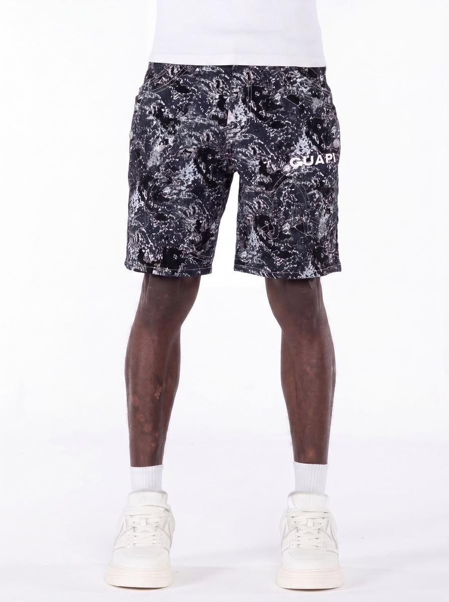 GUAPI Obsidian Black Laser Velvet Shorts