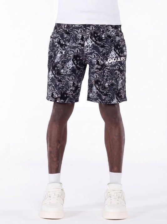GUAPI Obsidian Black Laser Velvet Shorts