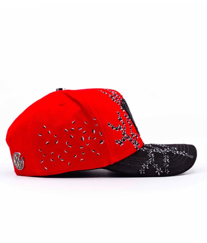 KEVIN HAT RED AND BLACK NY