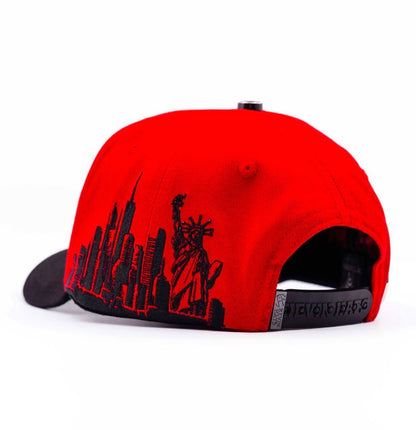 KEVIN HAT RED AND BLACK NY