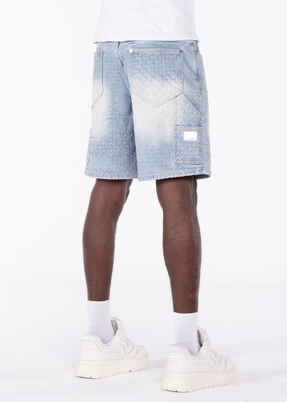 GUAPI Aqua Blue Steel Plate Carpenter Shorts