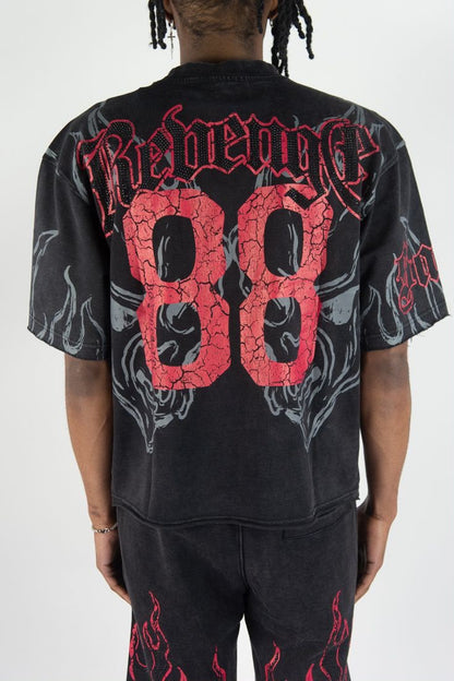 Rebel minds SAINT RHINESTONE CROP TEE