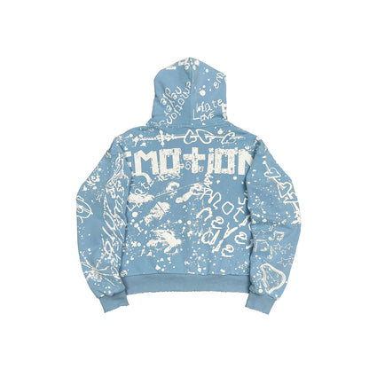 MIXED EMOTION BLUE GRAFFITI HOODIE