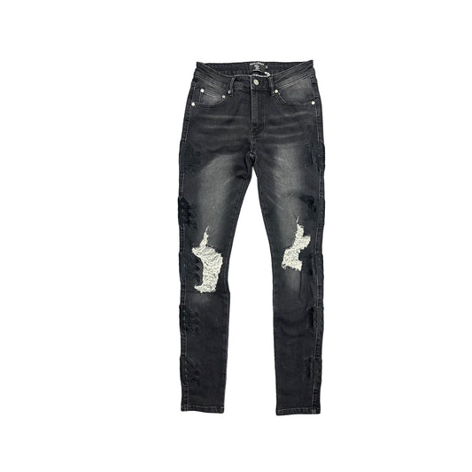 MIXED EMOTION JEANS MIDNIGHT MONOGRAM DENIM.