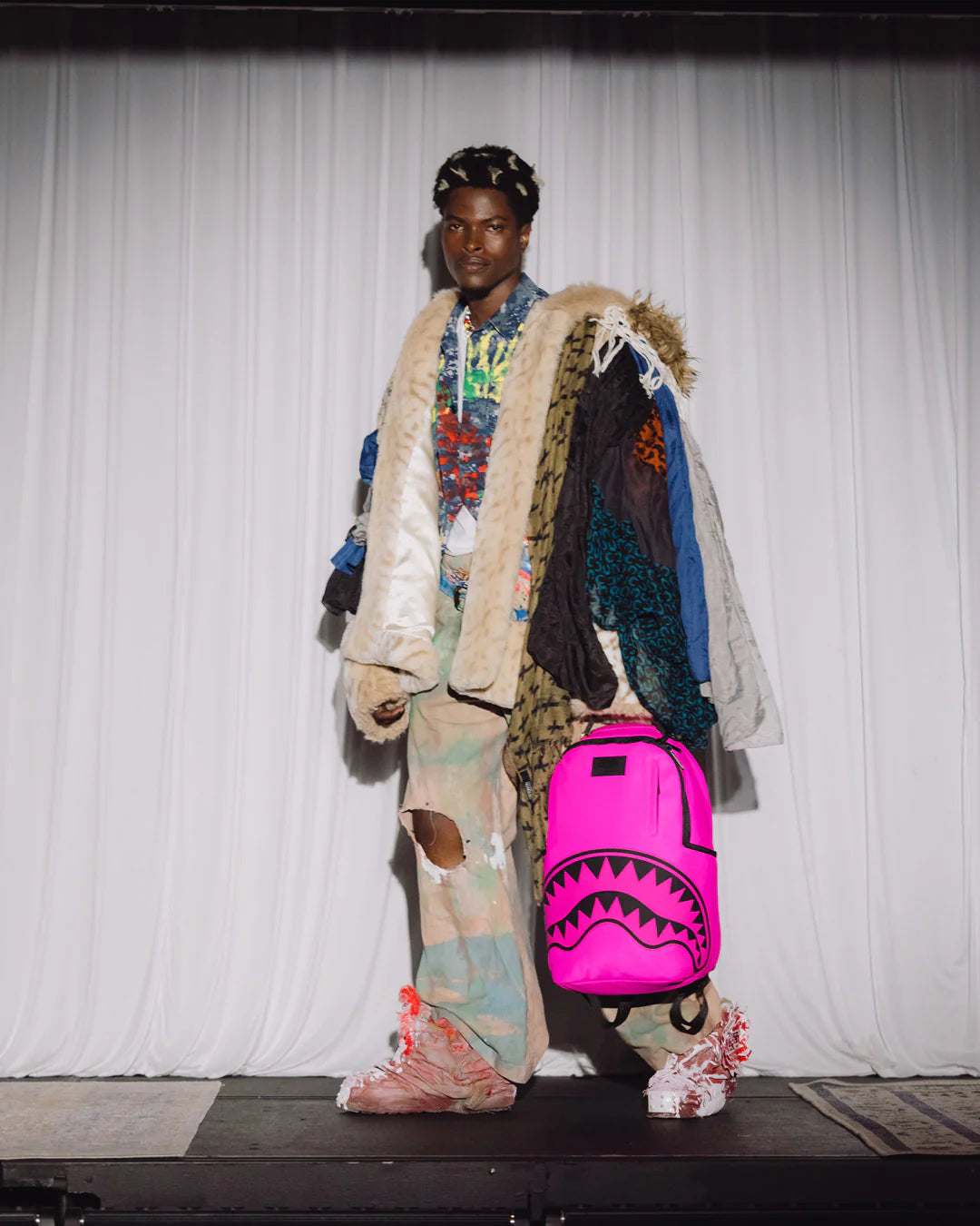 SPRAYGROUND SHARK CENTRAL 2 PINK CODE BACKPACK
