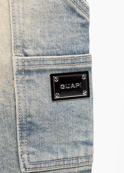 GUAPI EMERALD SPIDER DENIM SHORTS