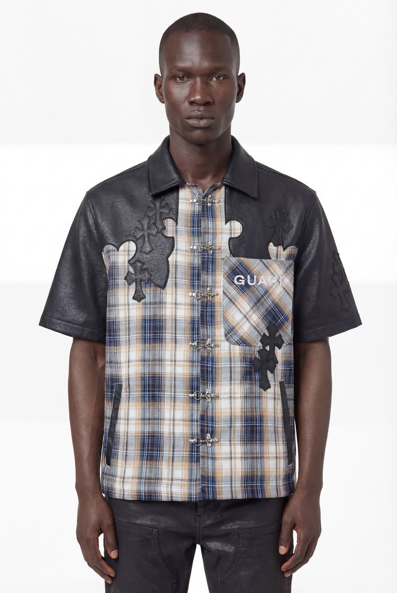 GUAPI Plaid Cross Patch Shirt