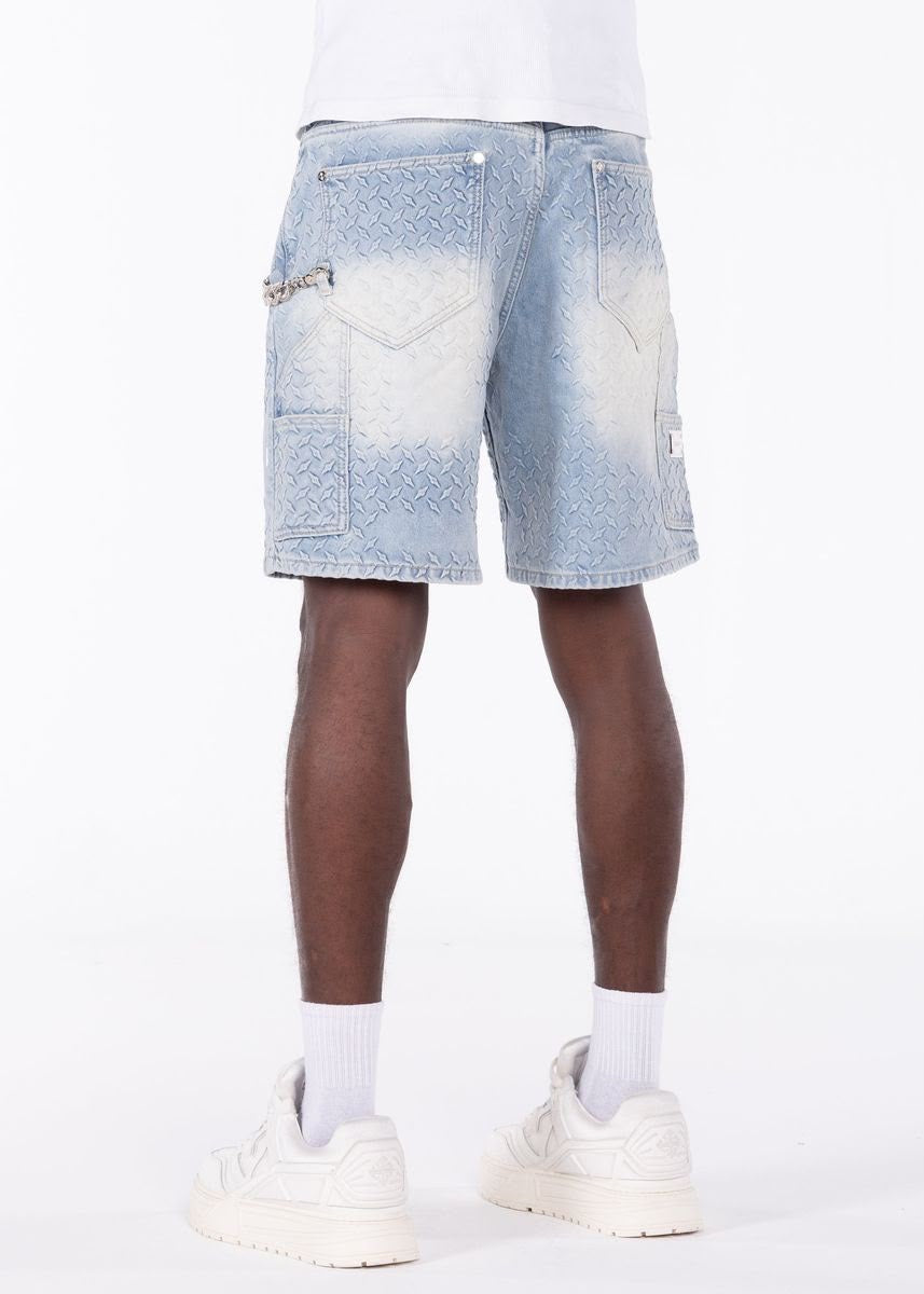 GUAPI Aqua Blue Steel Plate Carpenter Shorts