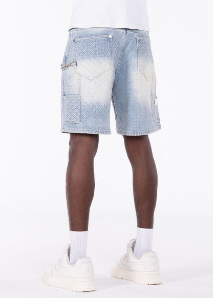 GUAPI Aqua Blue Steel Plate Carpenter Shorts