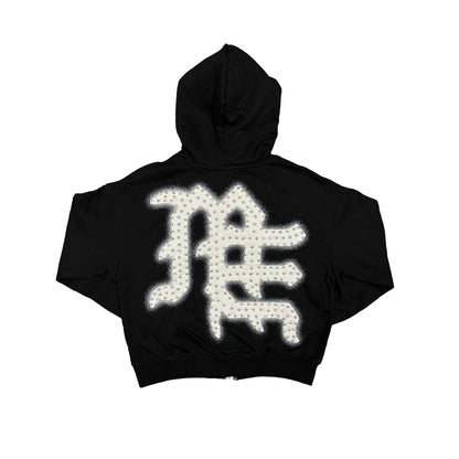 MIXED EMOTION BLACK END RHINESTONE HOODIE
