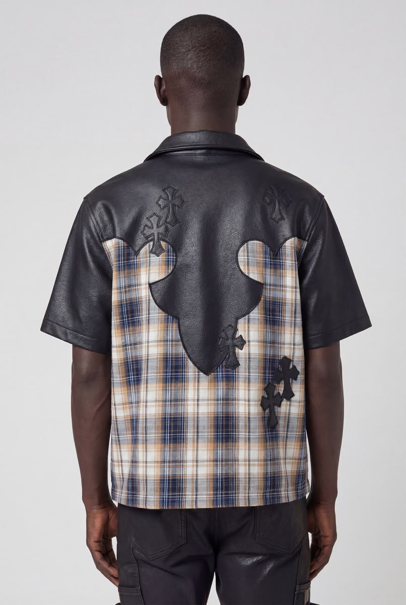GUAPI Plaid Cross Patch Shirt