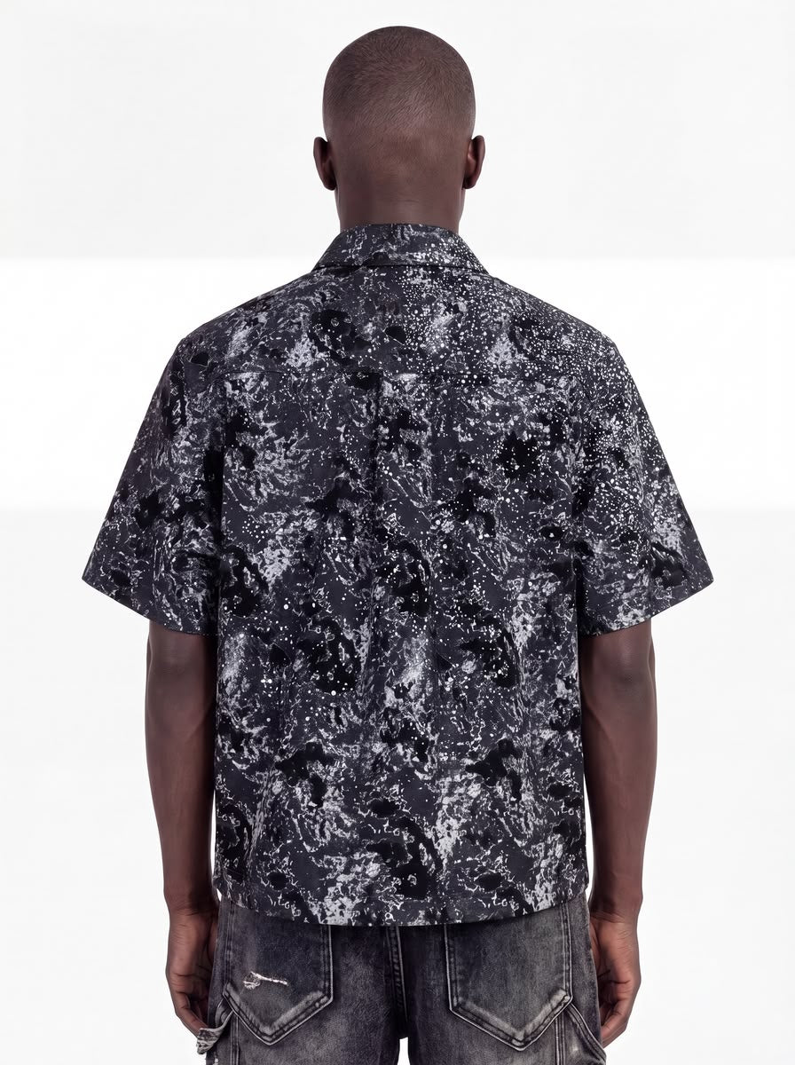 GUAPI Obsidian Black Laser Velvet Shirt