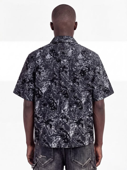 GUAPI Obsidian Black Laser Velvet Shirt