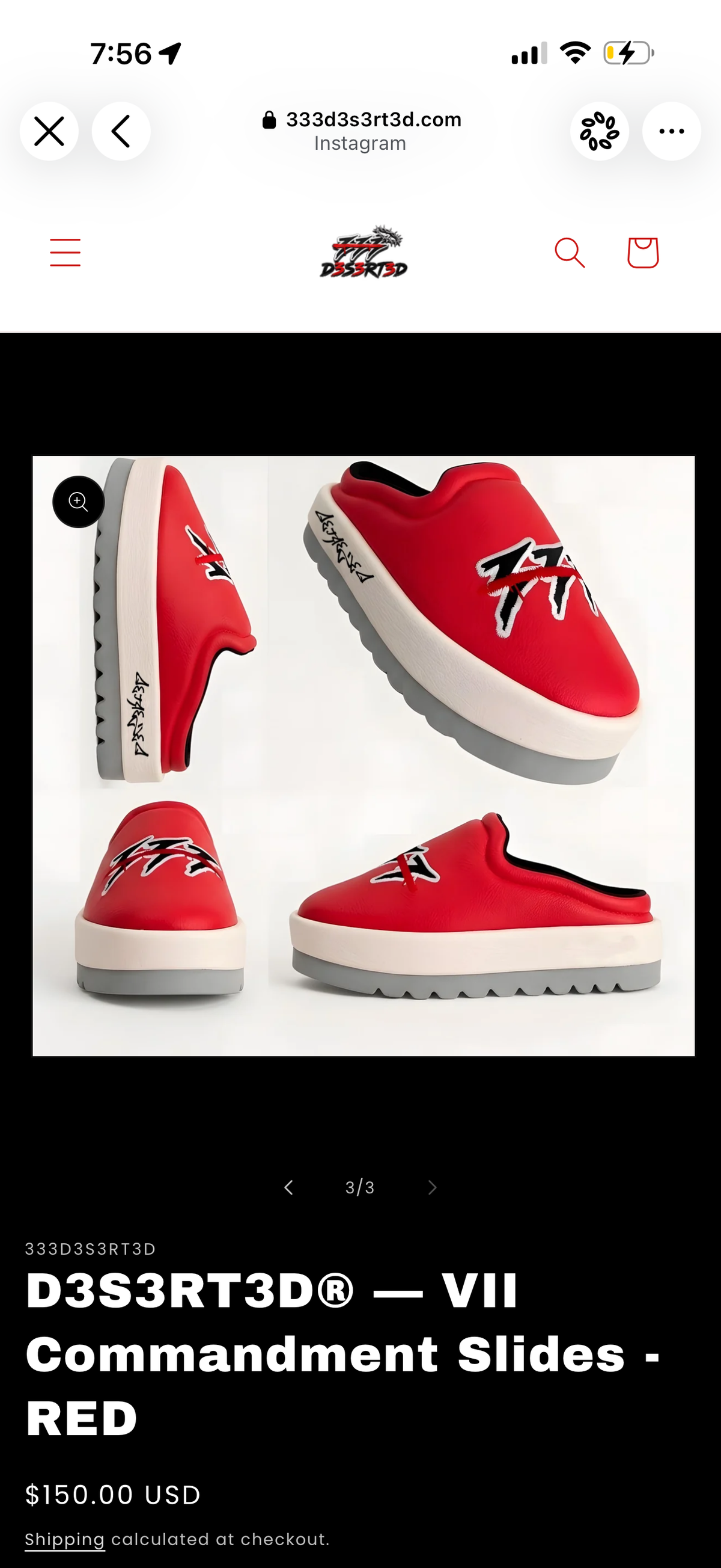 D3S3RT3D® — VII Commandment Slides - RED