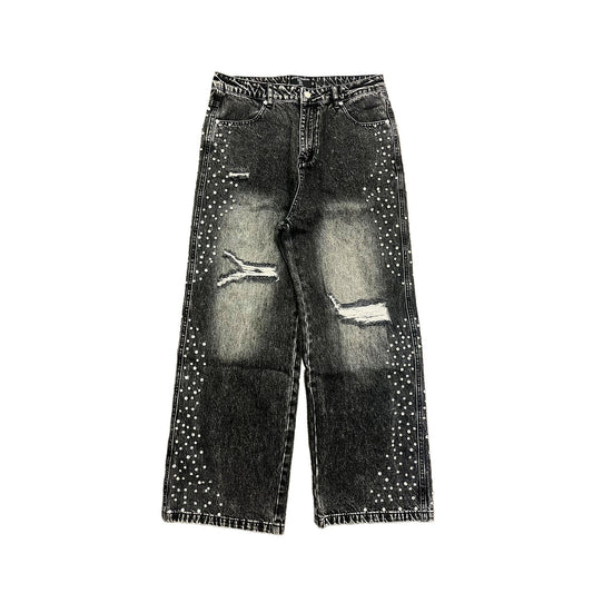 Mixed Emotion Grey ‘Stone’ Baggy Jeans