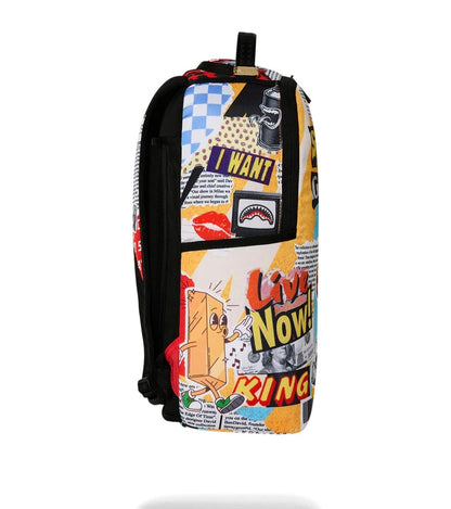 SPRAYGROUND LIPS MAGAZINE COLLAGE BACKPACK