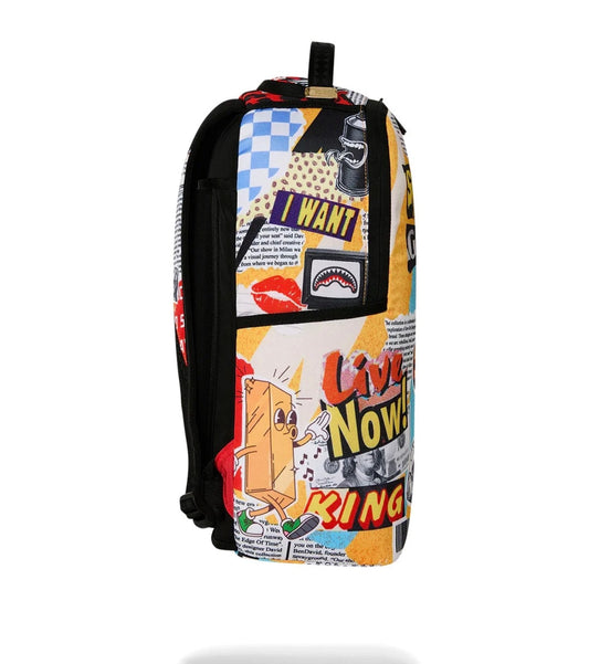 SPRAYGROUND LIPS MAGAZINE COLLAGE BACKPACK