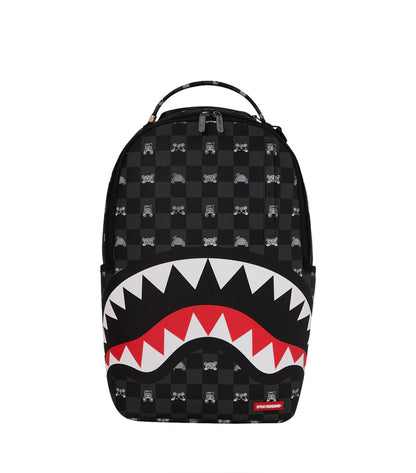 Sprayground GREY PEEKING CHARACTER CHECK BACKPACK