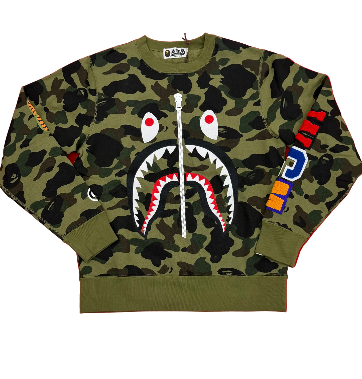 A Bathing Ape BAPE "Shark Crewneck" Green Sweater