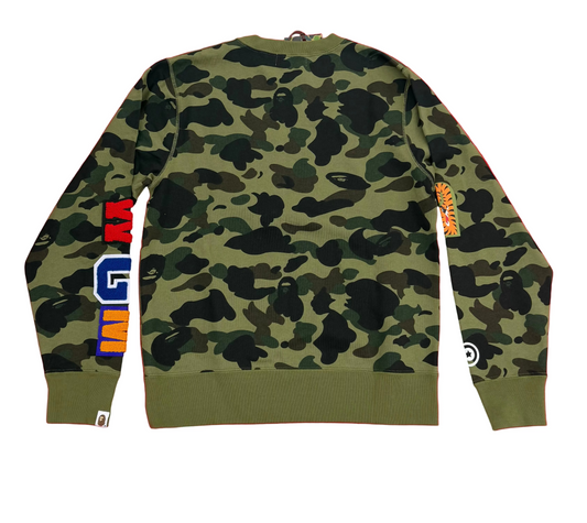 A Bathing Ape BAPE "Shark Crewneck" Green Sweater