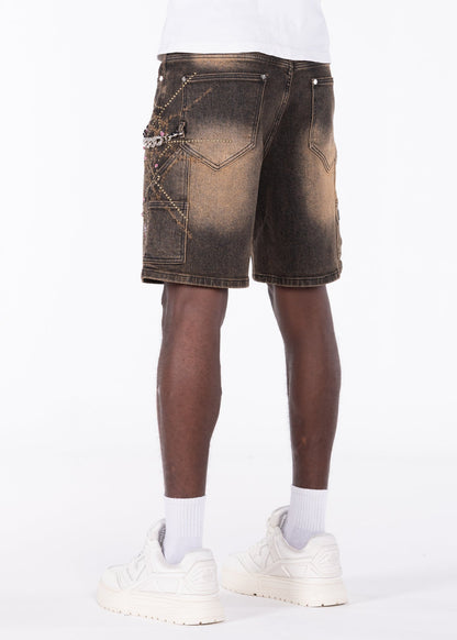 GUAPI Vintage Brown Spider Shorts