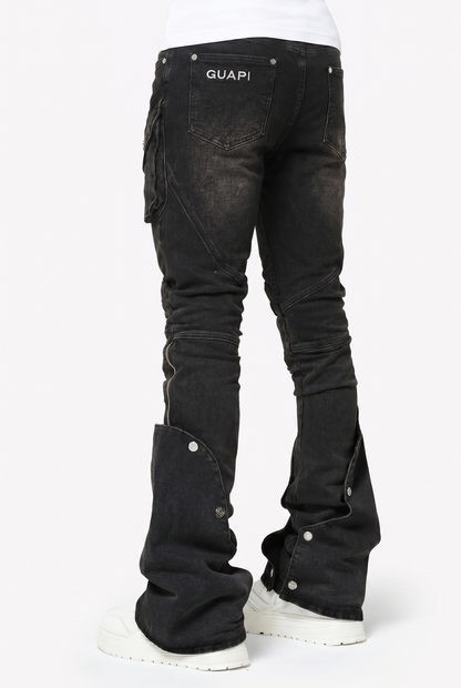 GUAPI Brown Cowhide Cargo Denim