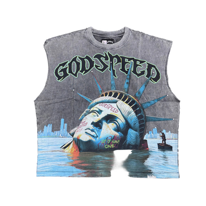 GODSPEED NEW YORK SUNKEN LIBERTY SLEEVELESS TEE